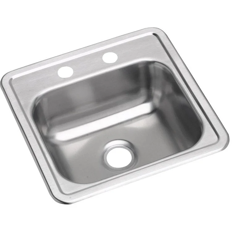 Bar Sink Dayton 15 x 15 Inch Single Bowl 50 Pack ADA Satin Drop-In Square Drain Size 3-1/2 Inch