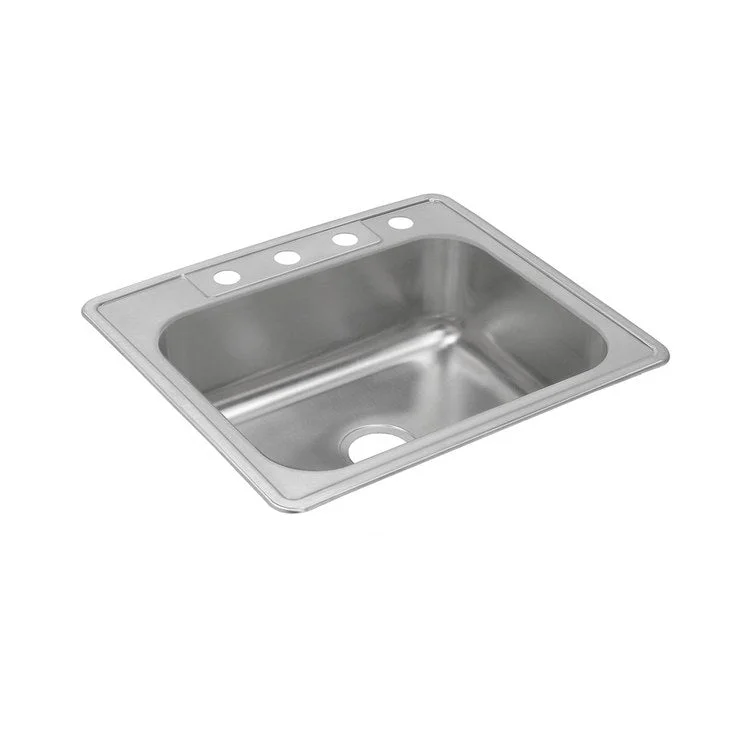 Kitchen Sink Dayton 25 x 22 Inch Single Bowl 2 Hole Satin Drop-In