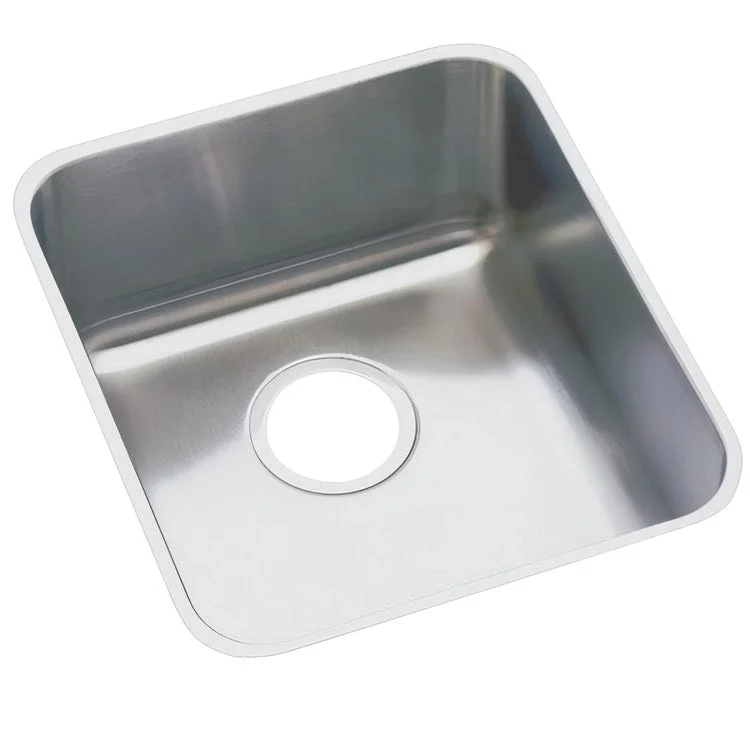 Kitchen Sink Lustertone Classic Gourmet 16 x 18.5 Inch Single Bowl ADA Lustrous Highlighted Satin Undermount Rectangle Drain Location Rear Center Depth 4-7/8 Inch Full Spray Sides and Bottom