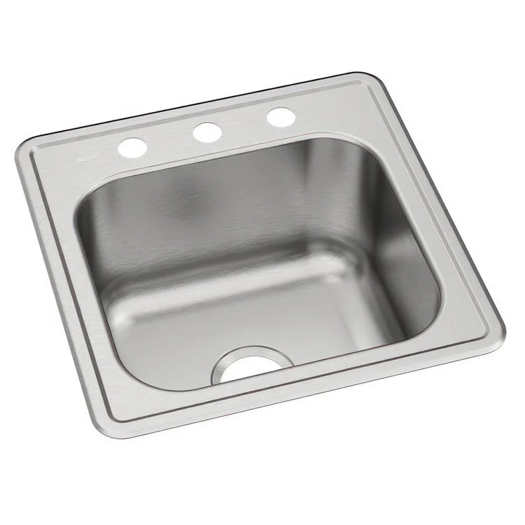 Celebrity 20" Single Bowl Stainless Steel Drop-In Laundry Sink with 3 Holes