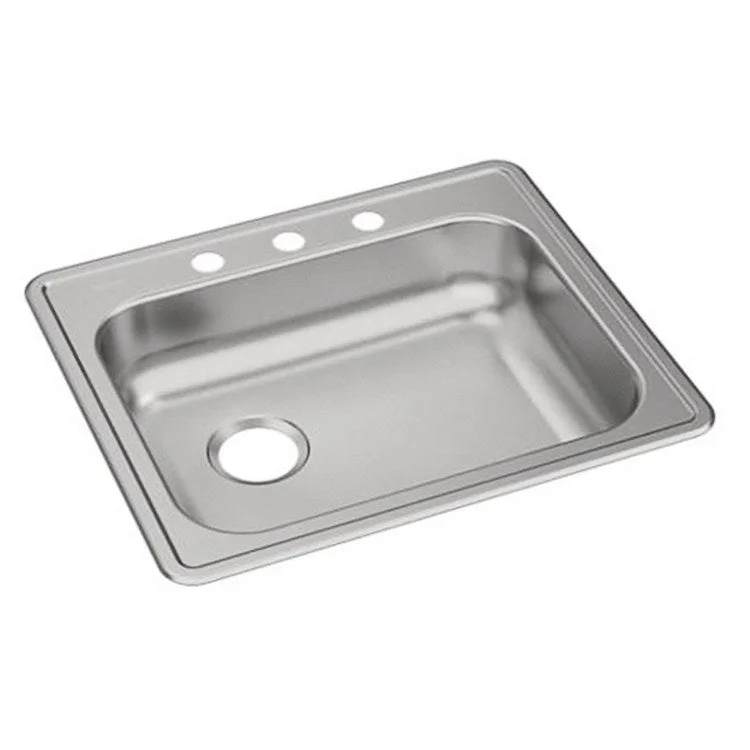 Dayton 25" Single Bowl Stainless Steel Drop-In Kitchen Sink with 3 Holes/Left Drain