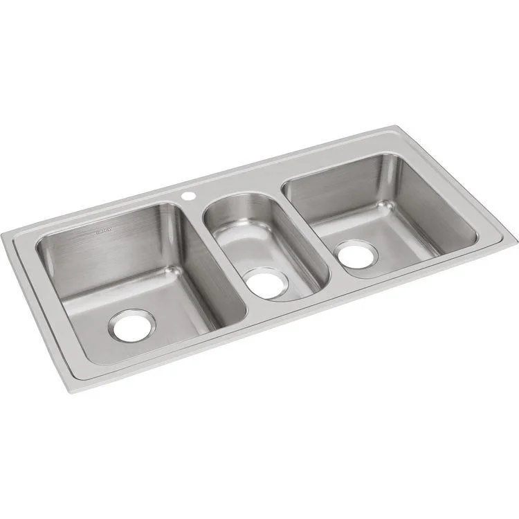 Kitchen Sink Lustertone Classic 43 x 22 Inch Triple Bowl 1 Hole Lustrous Satin Drop-In