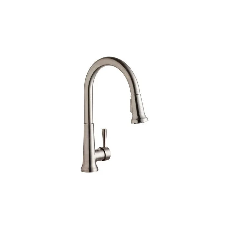 Kitchen Faucet Everyday Deck Mount 1 Forward Only Lever Handle ADA Lustrous Steel Pull Down Spray 1 Hole Spout Height 15-1/4 Inch