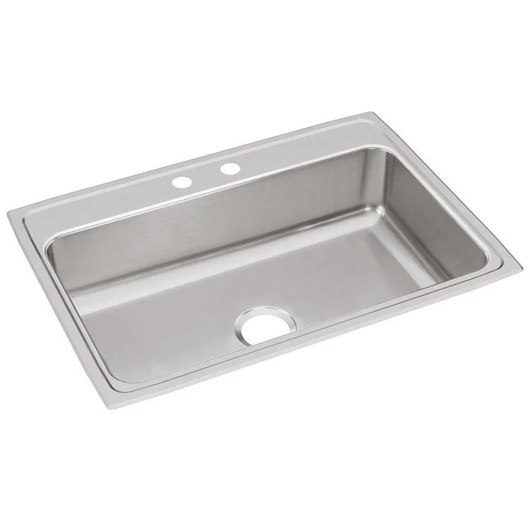 Lustertone Classic 31" Single Bowl Stainless Steel Drop-In Kitchen Sink with 2 Holes