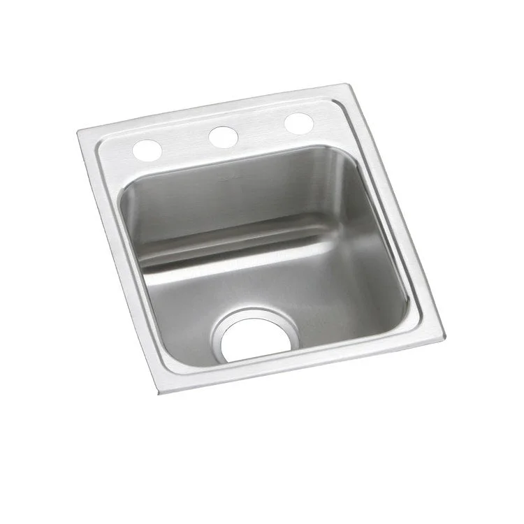 Kitchen Sink 13 x 16 Inch Single Bowl ADA Copper Drop-In Square Drain Location Center Depth 5 Inch Bottom Only Pads