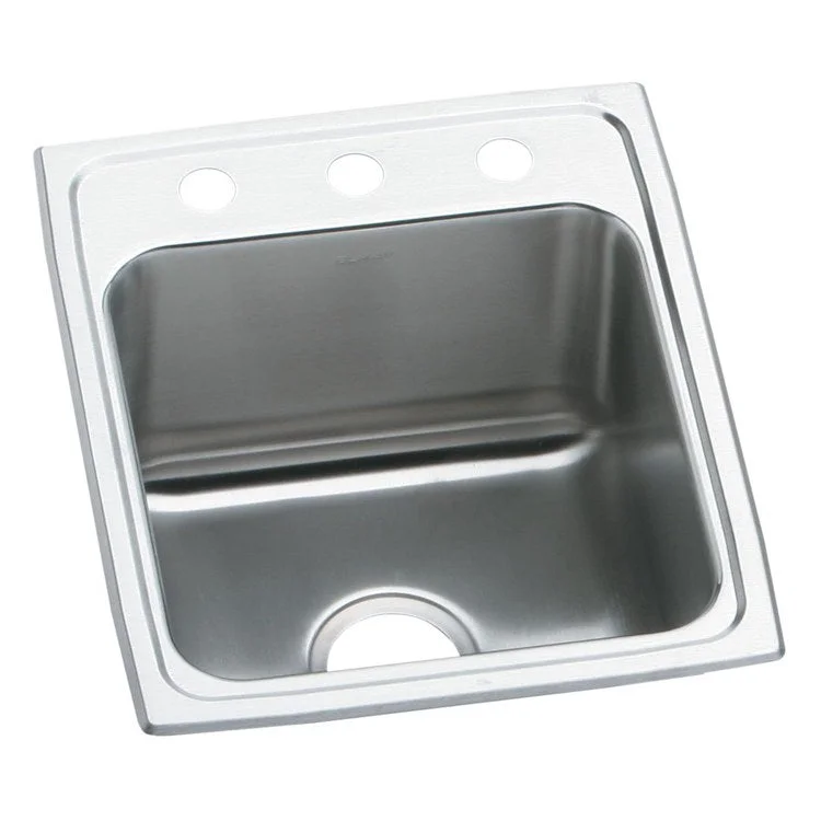 Lustertone Classic 15" Single Bowl ADA Stainless Steel Drop-In Kitchen Sink with 2 Holes