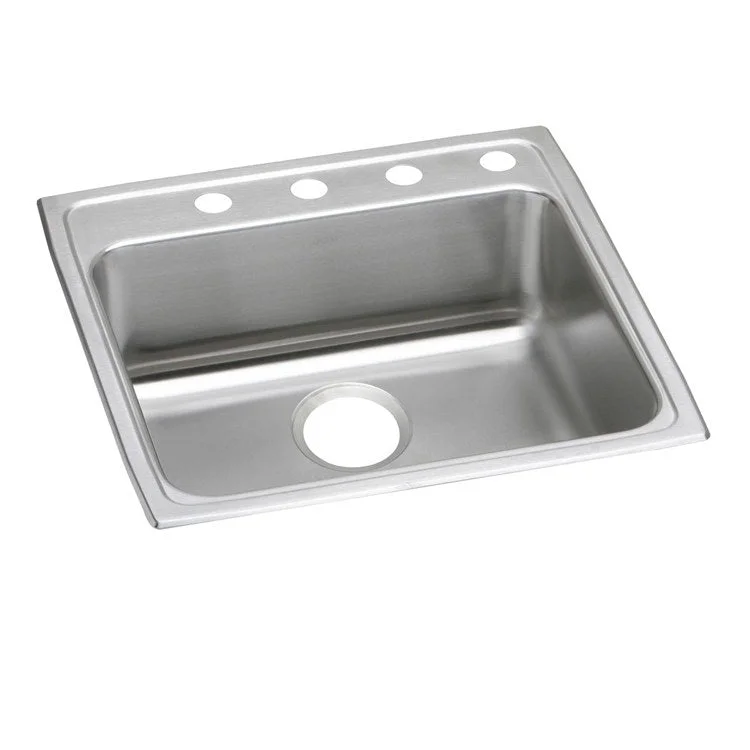 Lustertone Classic 22" Single Bowl ADA Stainless Steel Drop-In Kitchen Sink with 4 Holes