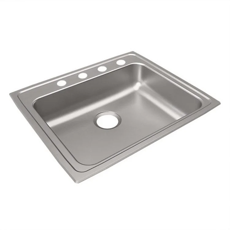 Lustertone Classic 25" Single Bowl ADA Stainless Steel Drop-In Kitchen Sink with 4 Holes