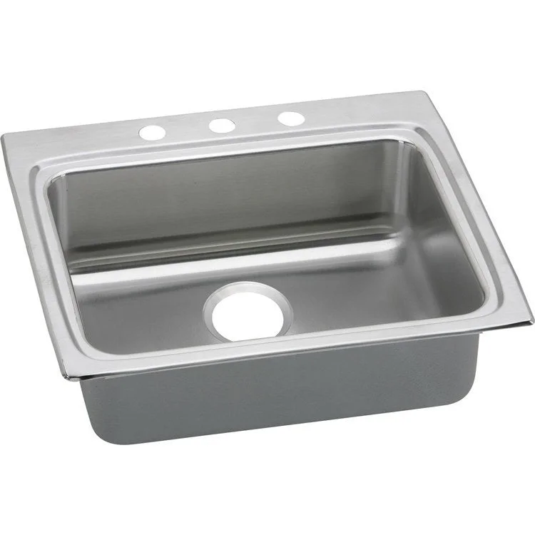 Lustertone Classic 25" Single Bowl ADA Stainless Steel Drop-In Kitchen Sink with 3 Holes