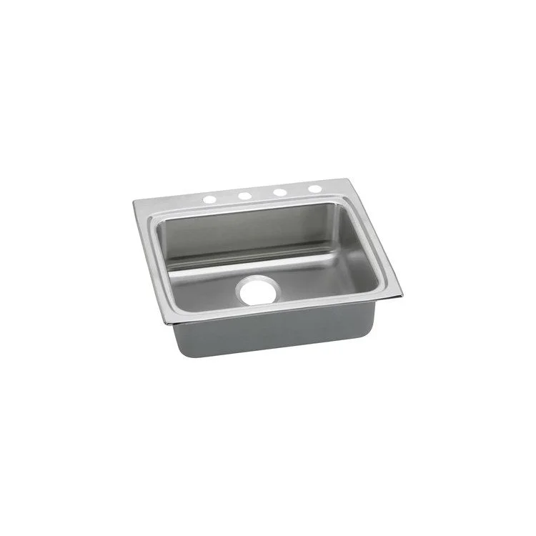 Lustertone Classic 25" Single Bowl ADA Stainless Steel Drop-In Kitchen Sink with 4 Holes