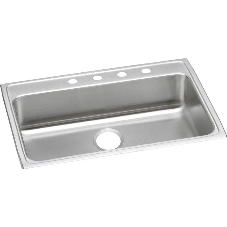 Lustertone Classic 31" Single Bowl ADA Stainless Steel Drop-In Kitchen Sink with 4 Holes