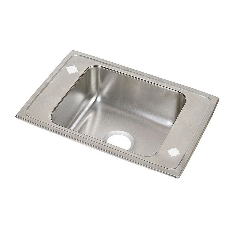 Classroom Sink Celebrity 25 x 17 Inch Single Bowl ADA Rectangular Brushed Satin Drop-In Minimum Cabinet Size 30 Inch 5-1/2 Inch