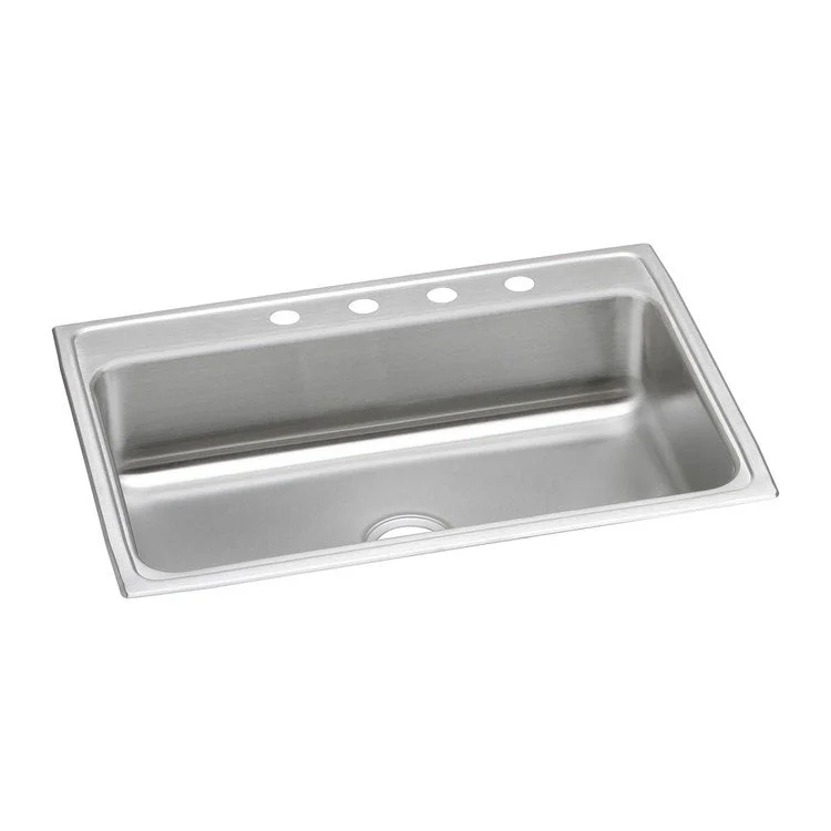 Kitchen Sink Celebrity 31 x 22 Inch Single Bowl Brushed Satin Drop-In Drain Location Center Bottom Only Pads