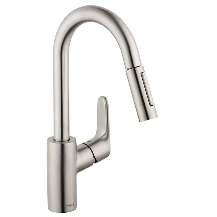 Focus Single Hole Pull Down Bar/Prep Faucet with Dual Spray