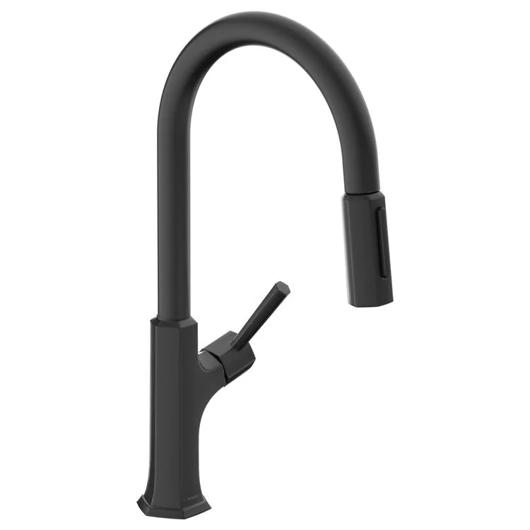 Kitchen Faucet Locarno Magnetic Docking 1 Lever ADA Matte Black Pull Down 2 Function 150 Degree Swivel 8-7/8 Inch 1.75 Gallons per Minute