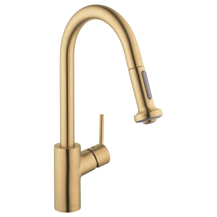 Kitchen Faucet Talis S2 MagFit 1 Lever ADA Brushed Gold Optic Pull Down 2 Function 150 Degree Swivel 1.75 Gallons per Minute