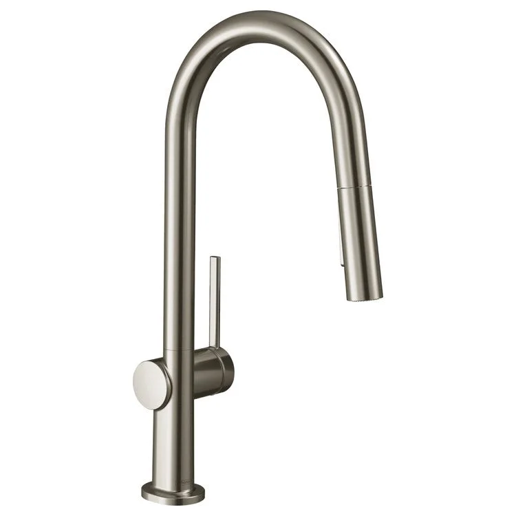 Kitchen Faucet Talis N 1 Lever ADA Steel Optic Pull Down 2 Function High Arc A-Style 360 Degree Swivel 1.75 Gallons per Minute