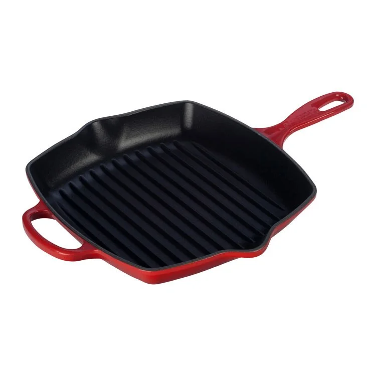 Signature 10.25" Cast Iron Square Skillet Grill - Cerise