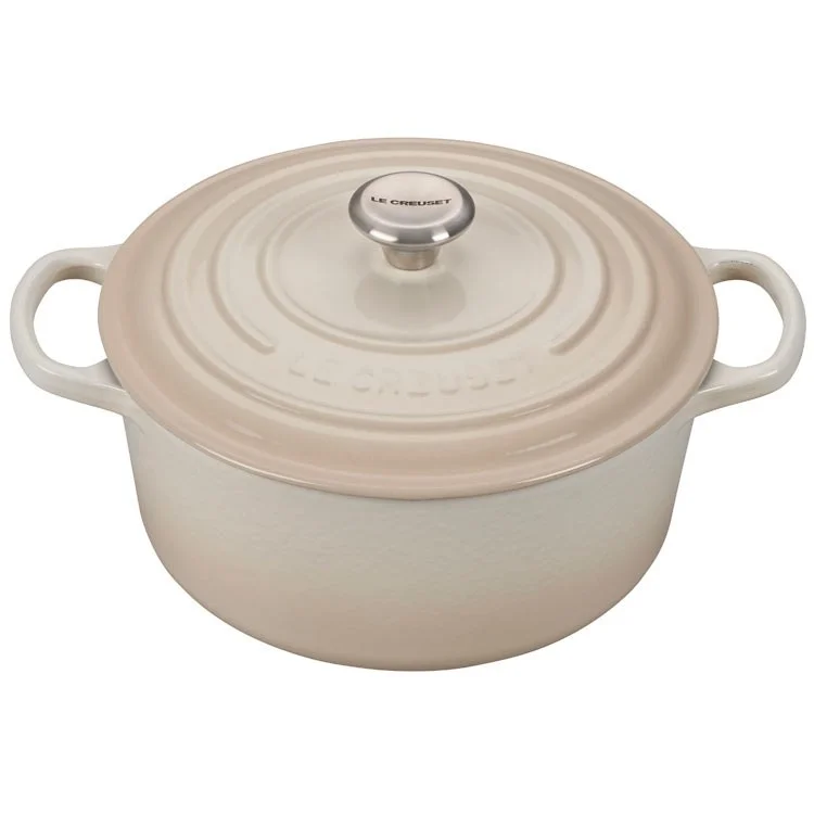 Signature 3.5-Quart Cast Iron Round Dutch Oven with Stainless Steel Knob - Meringue