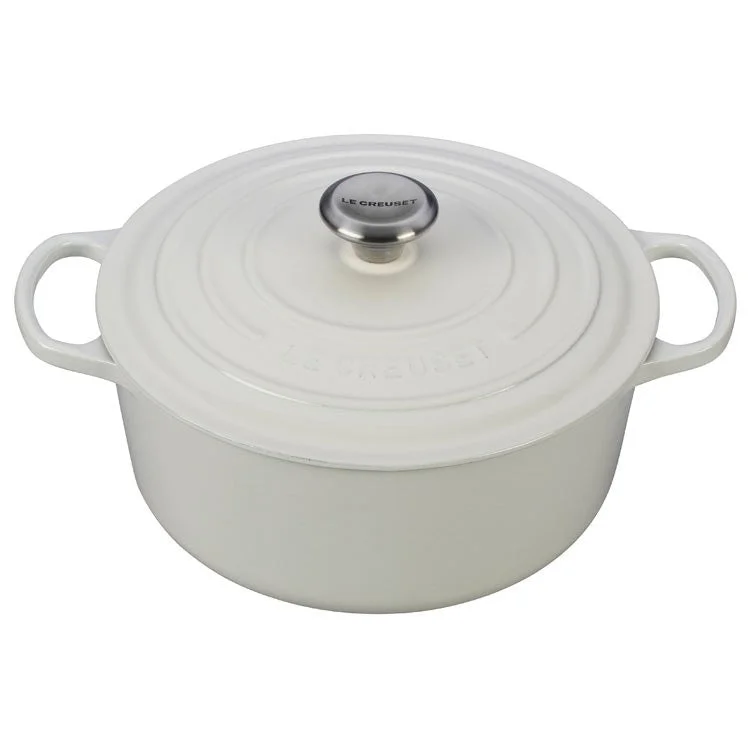 Signature 5.5-Quart Cast Iron Round Dutch Oven - White