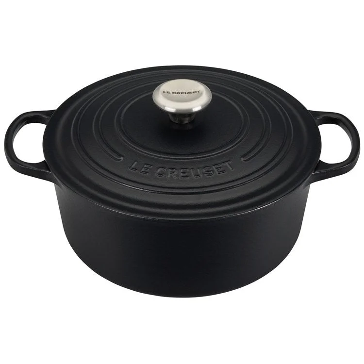 Signature 5.5-Quart Cast Iron Round Dutch Oven with Stainless Steel Knob - Licorice