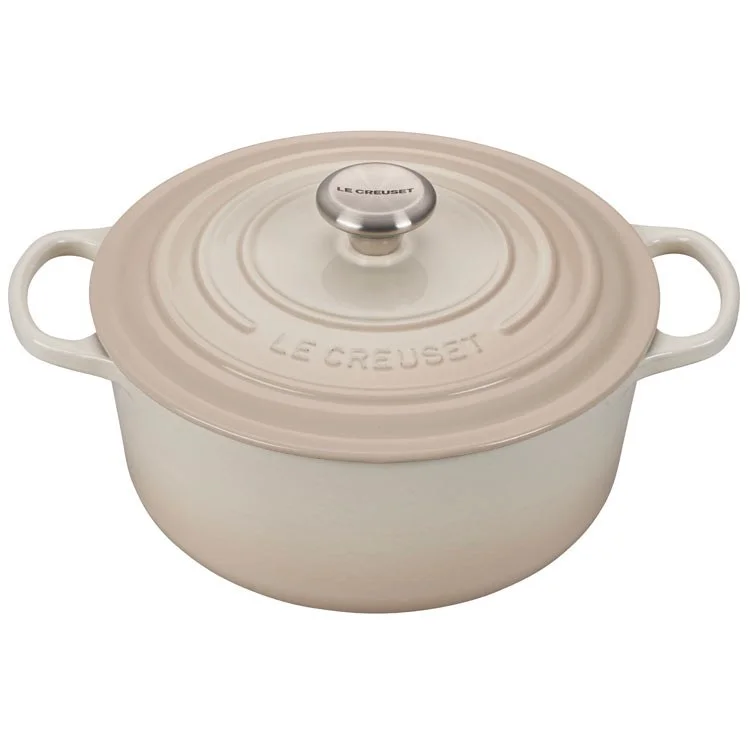 Signature 5.5-Quart Cast Iron Round Dutch Oven with Stainless Steel Knob - Meringue