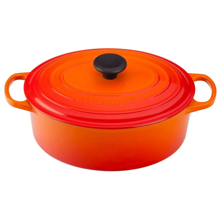 Signature 5-Quart Cast Iron Oval Dutch Oven - Flame