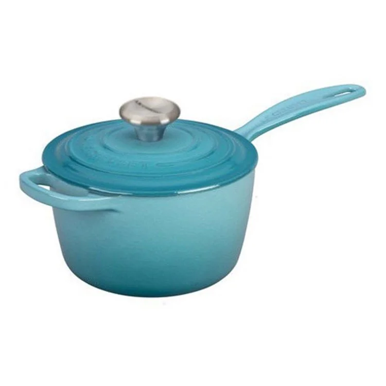 Signature 1.75-Quart Cast Iron Saucepan with Stainless Steel Knob - Caribbean