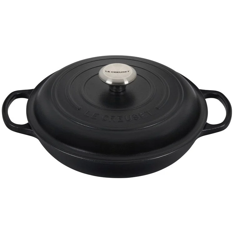 Signature 2.25-Quart Cast Iron Braiser with Stainless Steel Knob - Licorice