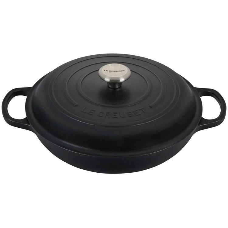 Signature 3.5-Quart Cast Iron Braiser with Stainless Steel Knob - Licorice