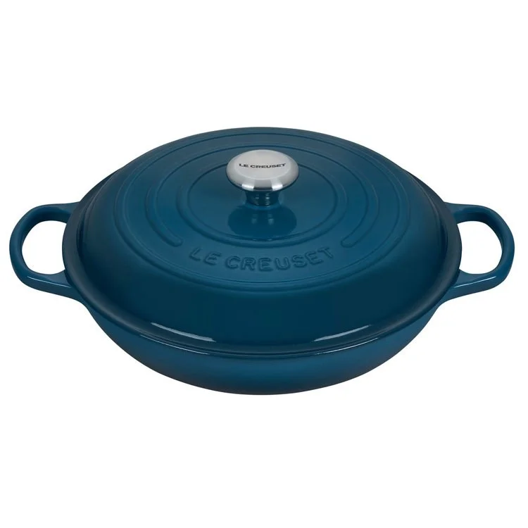 Signature 3.5-Quart Cast Iron Braiser with Stainless Steel Knob - Deep Teal