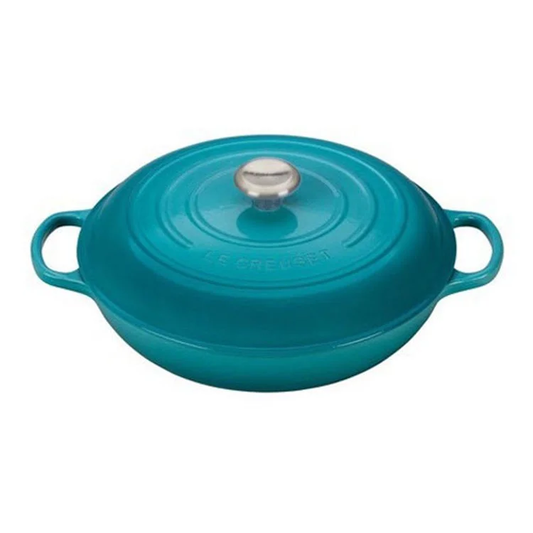 Signature 5-Quart Cast Iron Braiser with Stainless Steel Knob - Caribbean