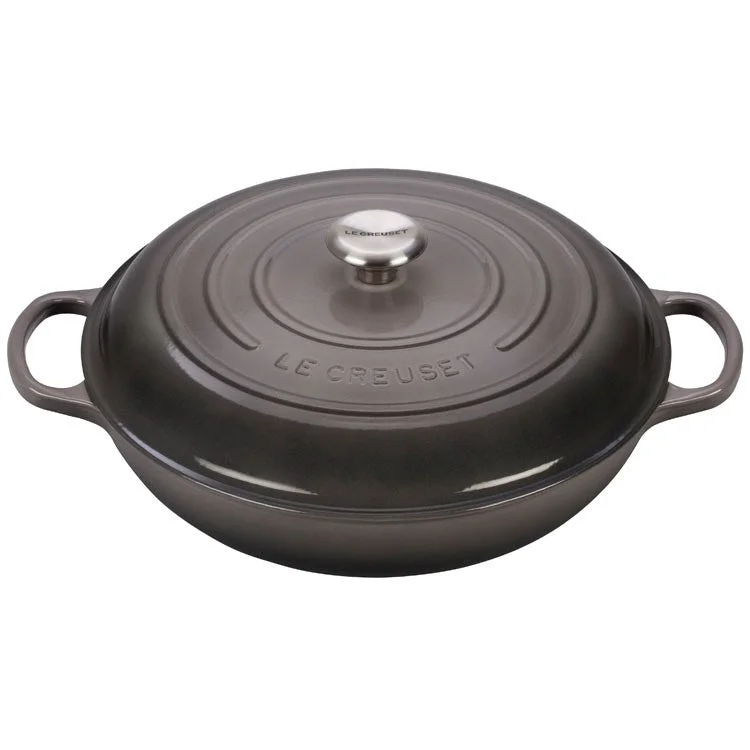 Signature 5-Quart Cast Iron Braiser with Stainless Steel Knob - Oyster