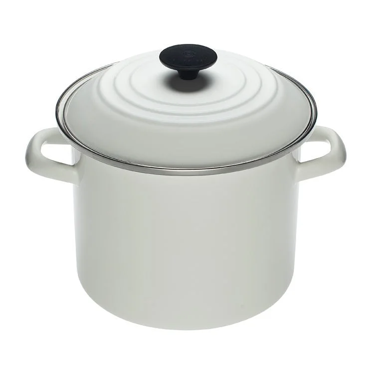 8-Quart Enamel On Steel Stockpot - White