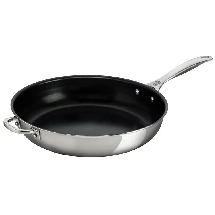 12.5" Stainless Steel Deep Fry Pan with Helper Handle