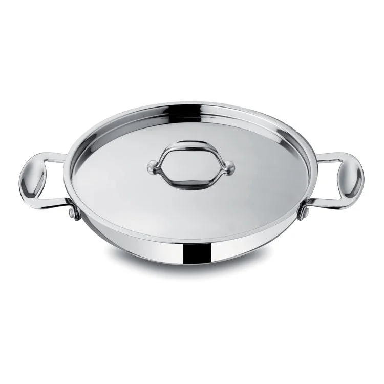 Glamour Stone 5-Quart 18/10 Stainless Steel 13" Non-Stick Saute Pan with Lid/Two Handles