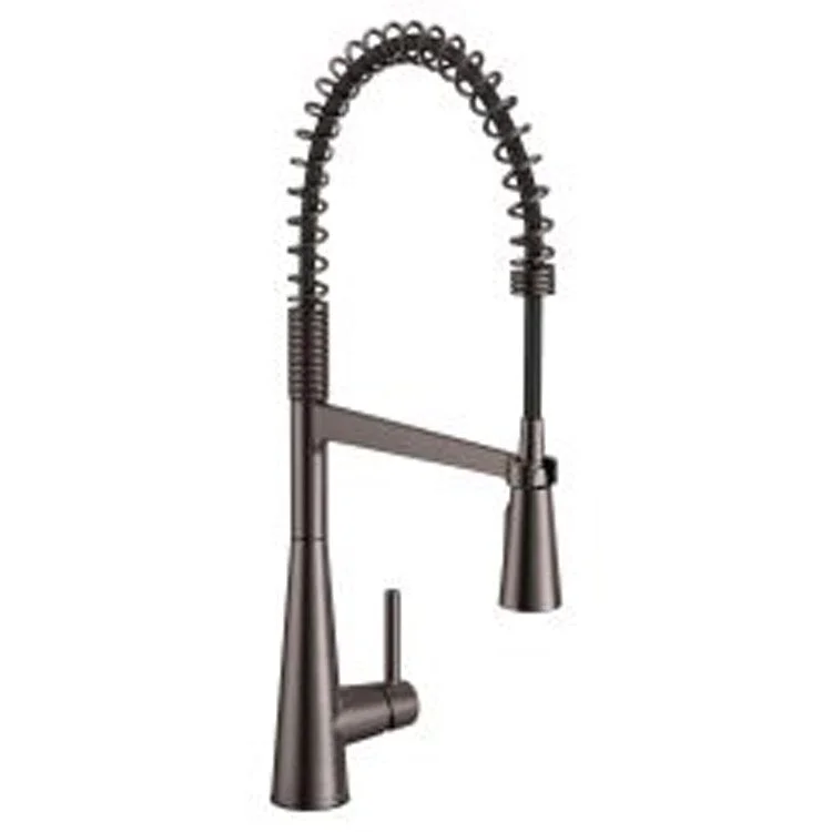 Kitchen Faucet Sleek 1 Lever ADA Black Stainless Pull Down 1 Hole