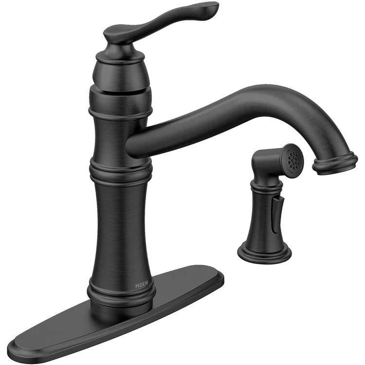 Kitchen Faucet Belfield 1 Lever ADA Matte Black High Arc Swivel 360 DEG 2/4 Hole 1.5 Gallons per Minute