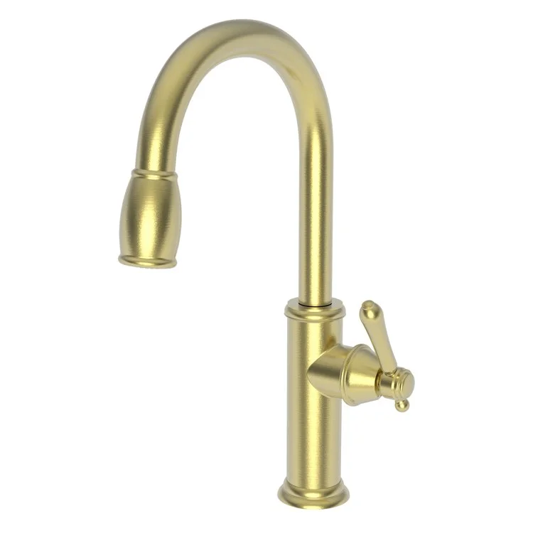 Kitchen Faucet Chesterfield 1 Lever ADA Satin Brass PVD Pull Down Spout Height 10-1/3 Inch 1.8 Gallons per Minute