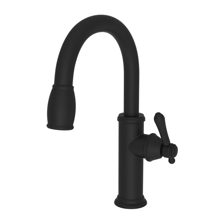 Bar Faucet Chesterfield 1 Lever ADA Flat Black Pull-Down Swivel Brass Spout Height 8-1/6 Inch 1.8 Gallons per Minute