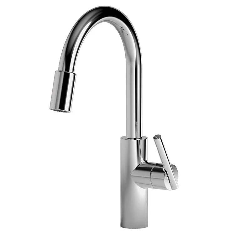 East Linear Single Handle Pull Down Kitchen Faucet