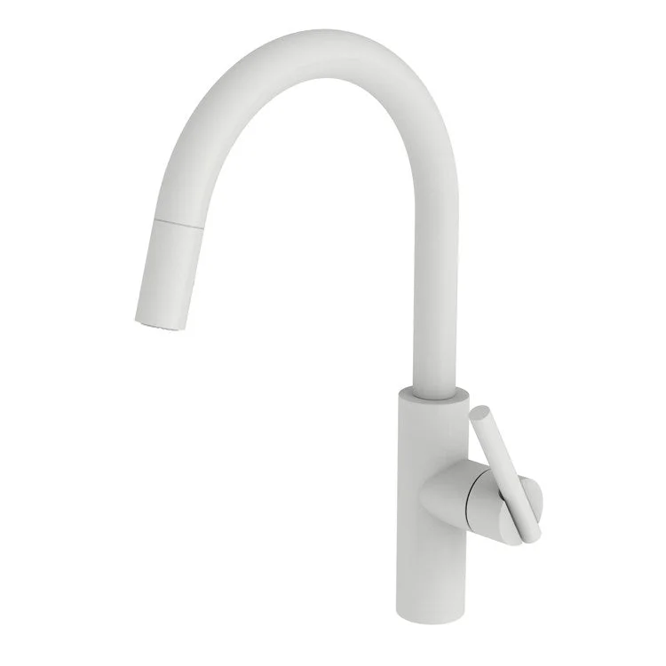 Kitchen Faucet East Linear 1 Lever ADA Matte White Pull Down Spout Height 9-3/5 Inch 1.8 Gallons per Minute