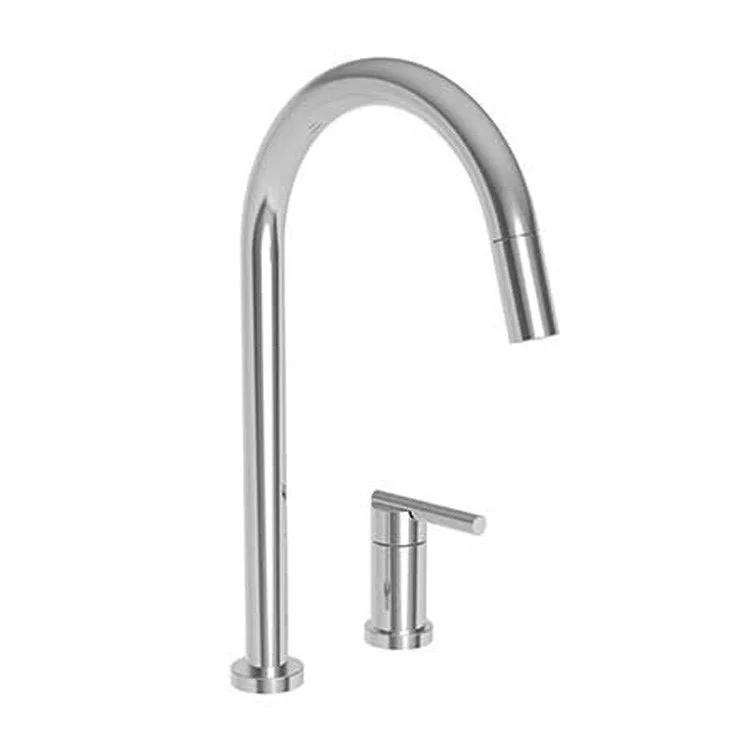 Kitchen Faucet East Linear 1 Lever ADA Satin Nickel PVD Pull Down Spout Height 10-3/7 Inch 1.8 Gallons per Minute