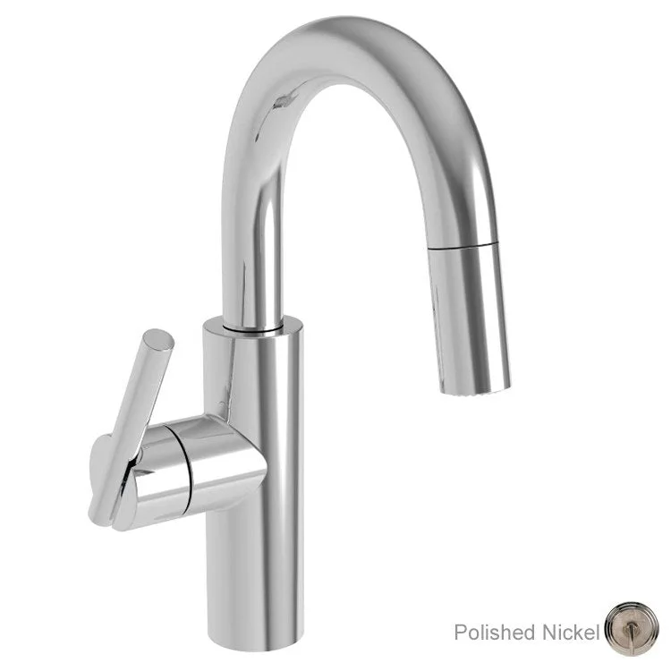 East Linear Single Handle Pull Down Bar/Prep Faucet