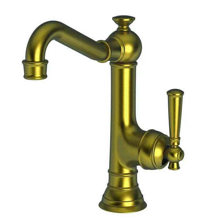 Bar Faucet Jacobean 1 Lever ADA Satin Brass PVD Rotating Brass Spout Height 7-3/4 Inch 1.8 Gallons per Minute