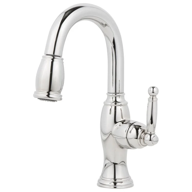 Bar Faucet Nadya 1 Lever ADA Satin Gold PVD Pull Down Swivel Brass Spout Height 6-1/5 Inch 1.8 Gallons per Minute