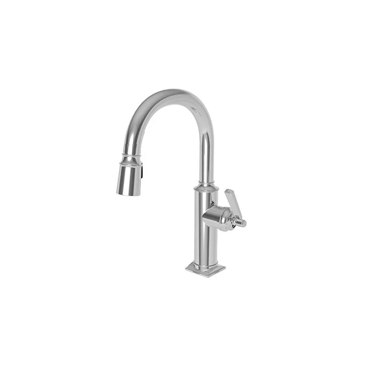 Bar Faucet Adams 1 Lever ADA Polished Chrome Pull Down Swivel Brass Spout Height 8-2/7 Inch 1.8 Gallons per Minute