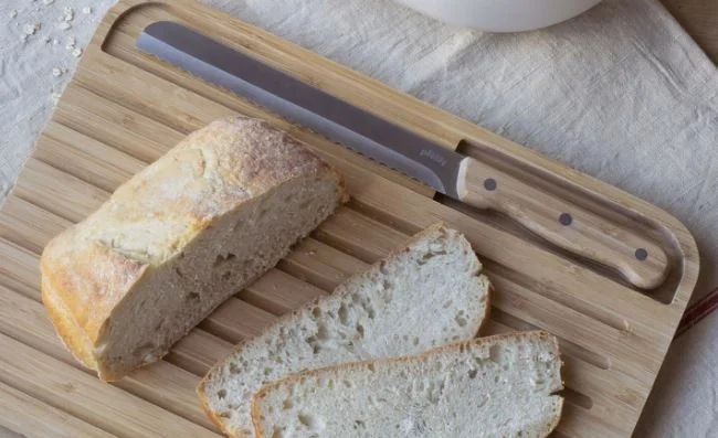 Pebbly Large Bread Board & Bread Knife Set - 36x26x2cm