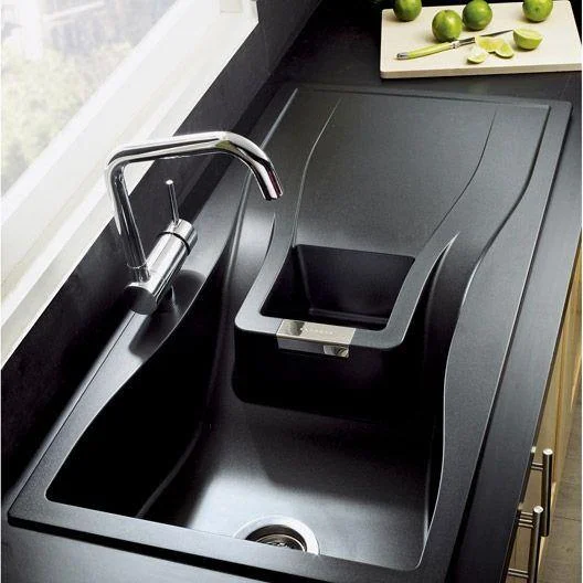 Nirali Elara WB 1.5 Quartz Single Bowl Kitchen Sink in Onyx Finish Without Drainboard