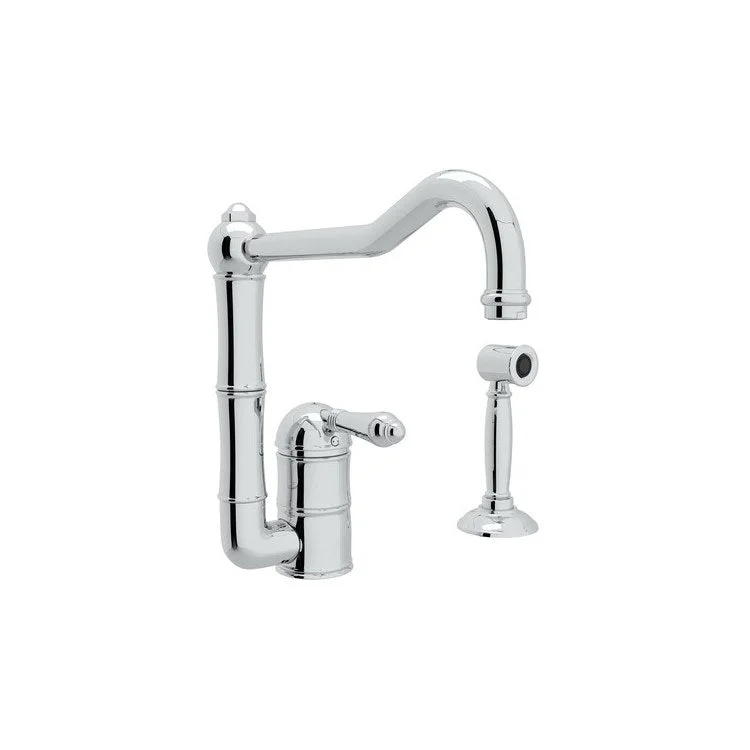 Kitchen Faucet Acqui with Sidespray Column Spout 1 Metal Lever Polished Chrome 1.5 Gallons per Minute 2 Holes